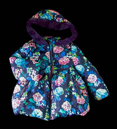 Fešáček * dětský second hand * Zimní květinový Kabátek pro malou vílu