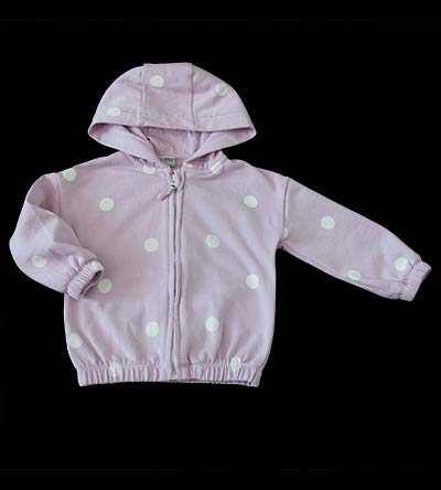 Fešáček * dětský second hand * Puntíková pudrová mikina