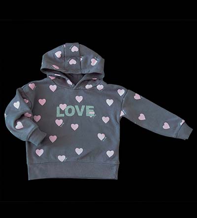 Fešáček * dětský second hand * Srdíčková mikina plná lásky pro holčičku