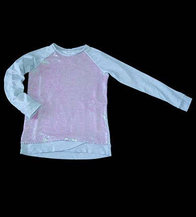 Fešáček * dětský second hand * Flitrová mikina k legínám pro velkou slečnu