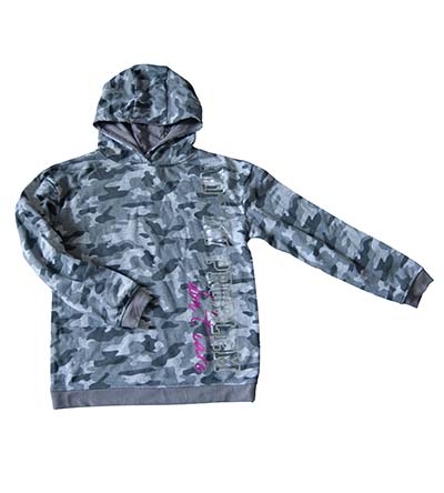 Fešáček * dětský second hand * Luxusní maskáčová šedostříbrná mikina pro "teenegerku"