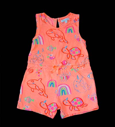 Fešáček * dětský second hand * Pestrý letní overal s vodními zvířátky