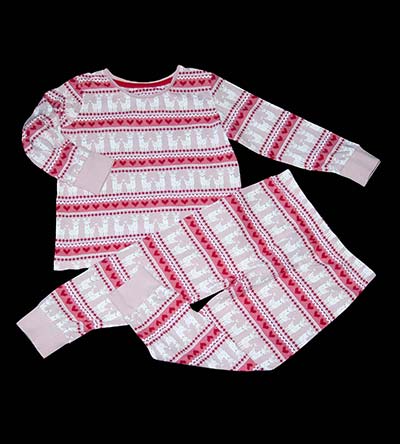 Fešáček * dětský second hand * Vánoční dívčí pyžamko se soby a srdíčky