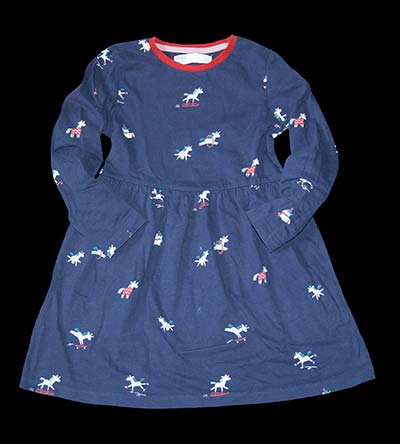 Fešáček * dětský second hand * Šaty s jednorožci s dlouhým rukávem