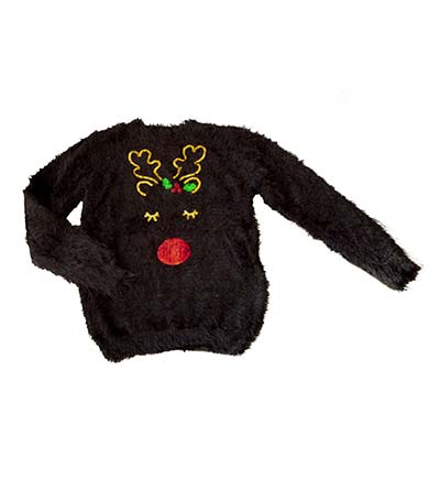 Fešáček * dětský second hand * Vánoční chlupatkový svetr pro slečnu