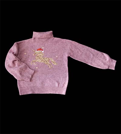 Fešáček * dětský second hand * Dívčí svetr s vánočním jednorožcem 