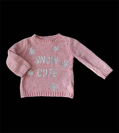 Fešáček * dětský second hand * Heboučký třpytivý svetr s vločkami