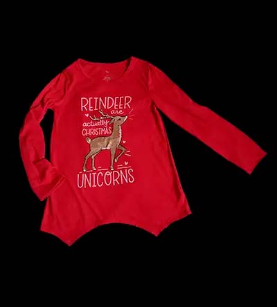 Fešáček * dětský second hand * Dívčí triko/tunika se zlatým sobem