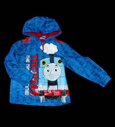 Fešáček * dětský second hand * Přechodová bunda s mašinkou Tomášek