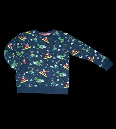 Fešáček * dětský second hand * Vánoční slabá mikina se Santou na snowboardu