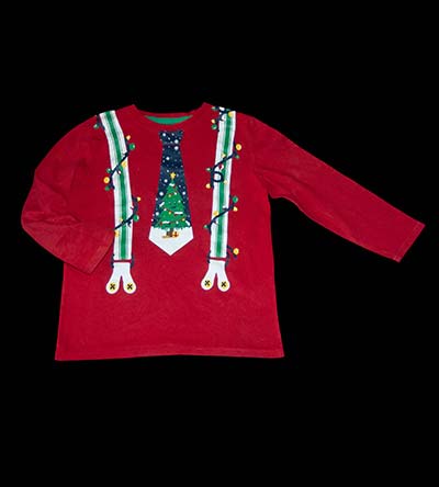 Fešáček * dětský second hand * Vánoční triko s kravatou a kšandami