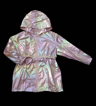 Fešáček * dětský second hand * Duhová metalická parka s kapucí