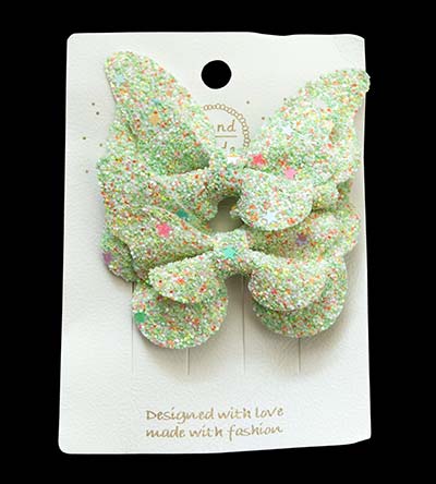 Fešáček * dětský second hand * Duhové Sponky "Motýlci" - zelená