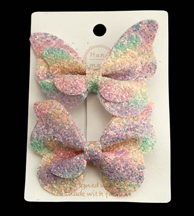 Fešáček * dětský second hand * Duhové Sponky "Motýlci"  - fialovozlatá