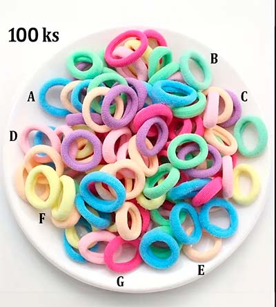 Fešáček * dětský second hand * Barevné Gumičky do vlasů 100 ks "Hot Pink"