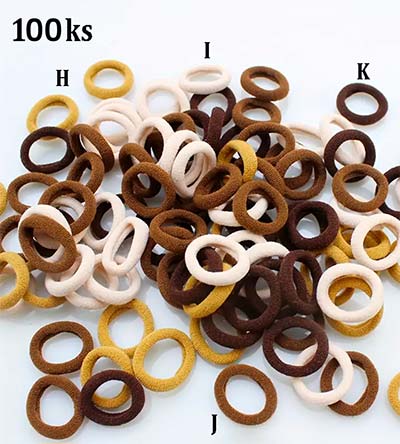 Fešáček * dětský second hand * Barevné Gumičky do vlasů 100 ks "Coffee"