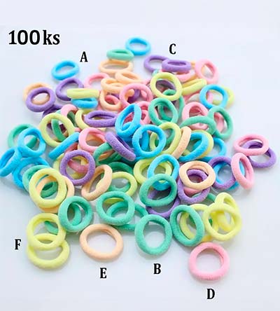 Fešáček * dětský second hand * Barevné Gumičky do vlasů 100 ks "Pastel"