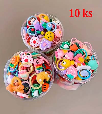 Fešáček * dětský second hand * Ozdobné Gumičky do vlasů 10 ks - Nebe