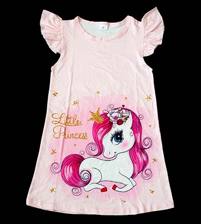 Fešáček * dětský second hand * Jemné růžové šaty s jednorožcem