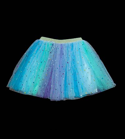 Fešáček * dětský second hand * Tutu sukénka s blýskavými flitry  - modrozelená