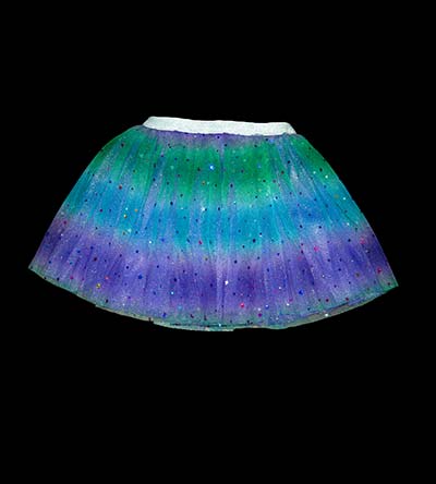 Fešáček * dětský second hand * Tutu sukénka s blýskavými flitry  - fialovozelená