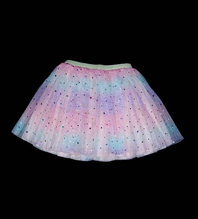 Fešáček * dětský second hand * Tutu sukénka s blýskavými flitry  - růžovomodrá